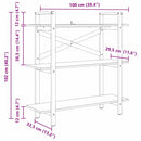vidaXL Könyvespolc Füstölt tölgy 100 x 33,5 x 102 cm Faanyag