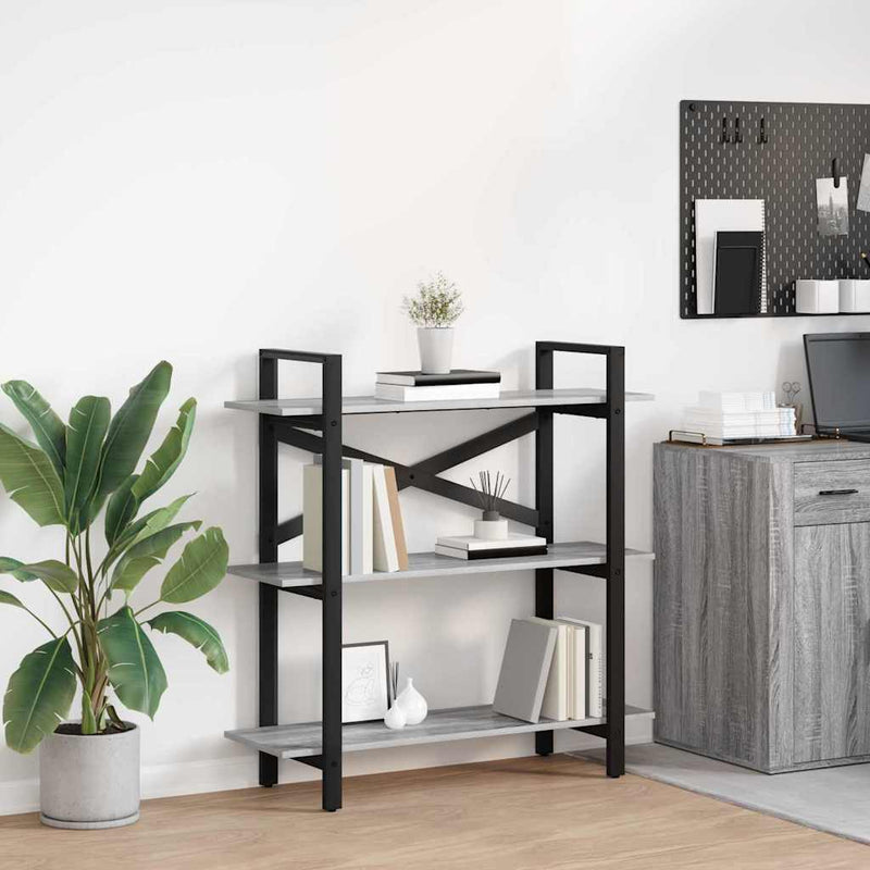 vidaXL Könyvespolc Szürke Sonoma 100 x 33,5 x 102 cm Faanyag