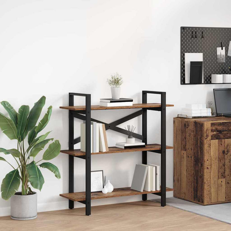 vidaXL Könyvespolc Öreg fa 100 x 33,5 x 102 cm Faanyag