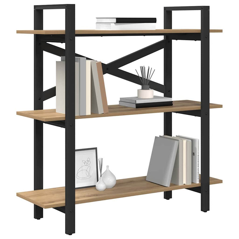 vidaXL Könyvespolc Artisan tölgy 100 x 33,5 x 102 cm Faanyag