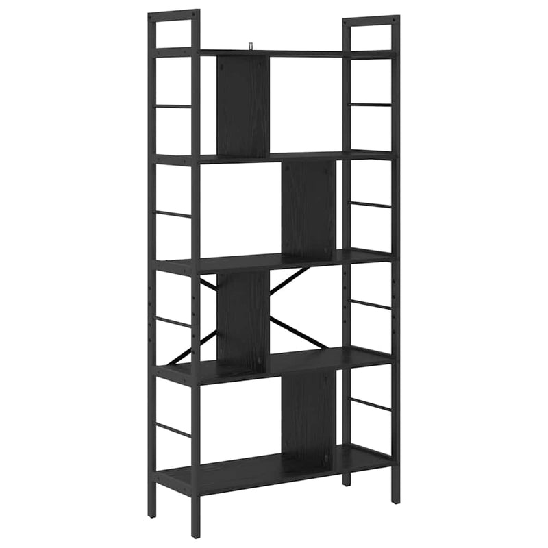 vidaXL Könyvespolc Fekete tölgy 75 x 30 x 156 cm Faanyag