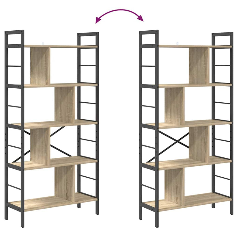 vidaXL Könyvespolc Sonoma tölgy 75 x 30 x 156 cm Faanyag