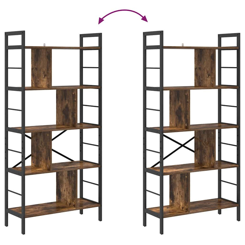 vidaXL Könyvespolc Füstölt tölgy 75 x 30 x 156 cm Faanyag