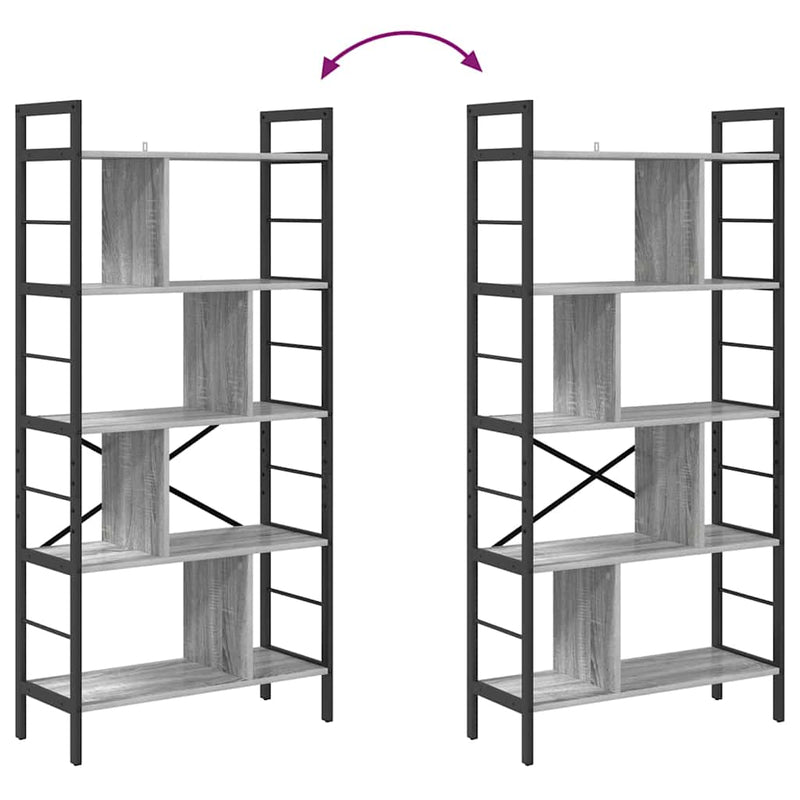 vidaXL Könyvespolc Szürke Sonoma 75 x 30 x 156 cm Faanyag