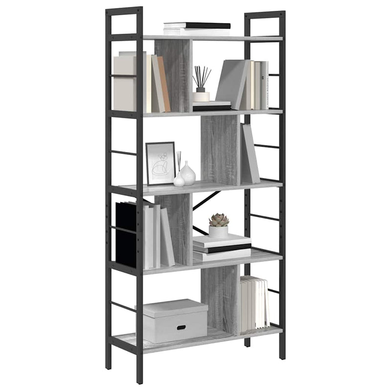 vidaXL Könyvespolc Szürke Sonoma 75 x 30 x 156 cm Faanyag