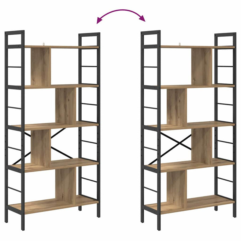 vidaXL Könyvespolc Artisan tölgy 75 x 30 x 156 cm Faanyag
