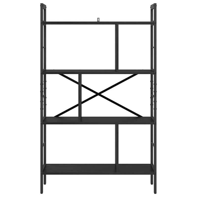 vidaXL Könyvespolc Fekete tölgy 75 x 30 x 123,5 cm Faanyag