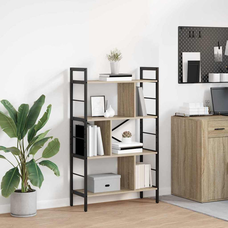 vidaXL Könyvespolc Sonoma tölgy 75 x 30 x 123,5 cm Faanyag