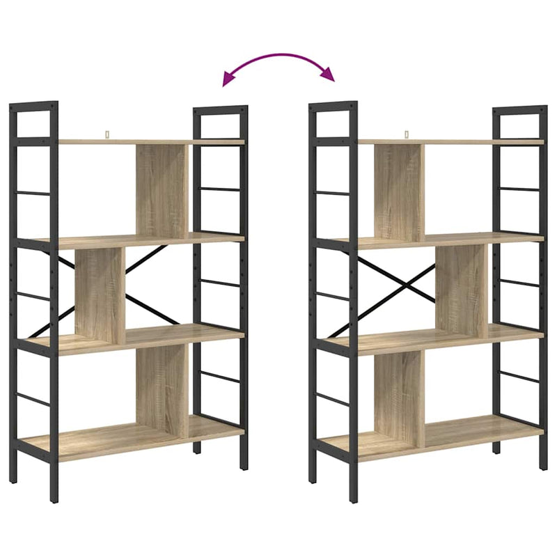 vidaXL Könyvespolc Sonoma tölgy 75 x 30 x 123,5 cm Faanyag