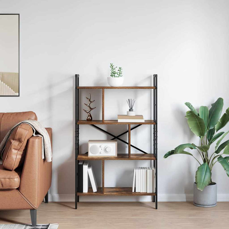 vidaXL Könyvespolc Füstölt tölgy 75 x 30 x 123,5 cm Faanyag