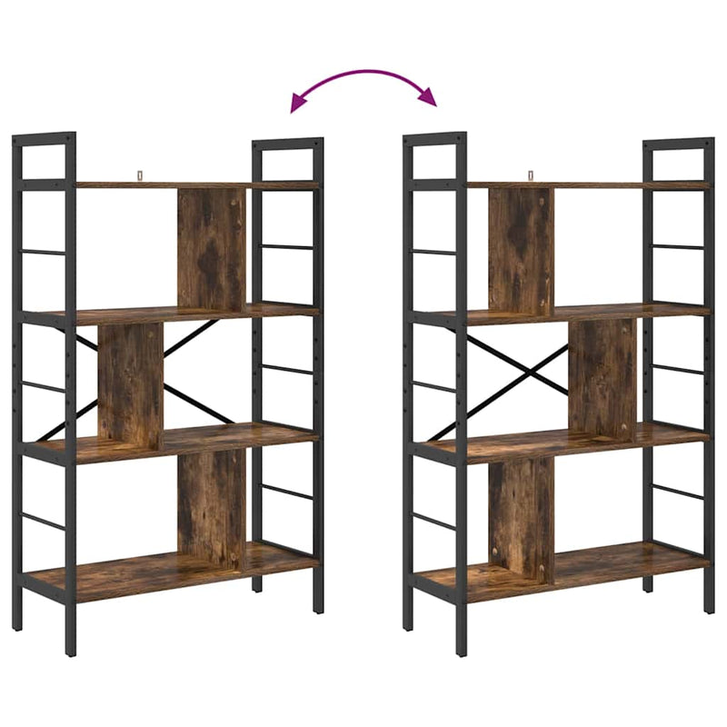 vidaXL Könyvespolc Füstölt tölgy 75 x 30 x 123,5 cm Faanyag