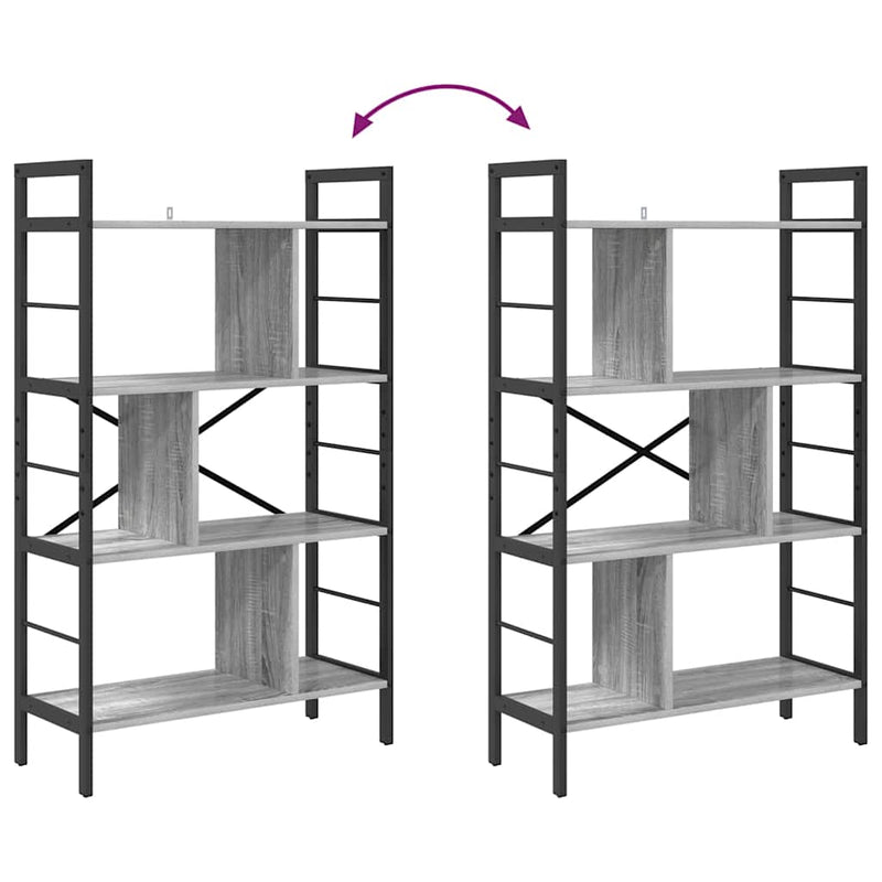 vidaXL Könyvespolc Szürke Sonoma 75 x 30 x 123,5 cm Faanyag