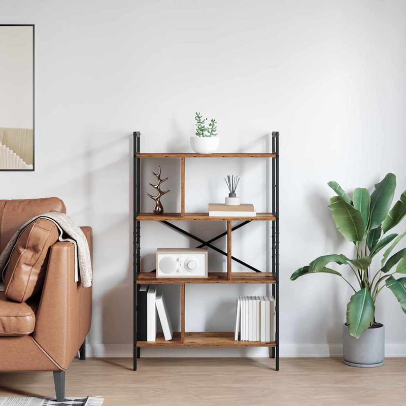 vidaXL Könyvespolc Öreg fa 75 x 30 x 123,5 cm Faanyag