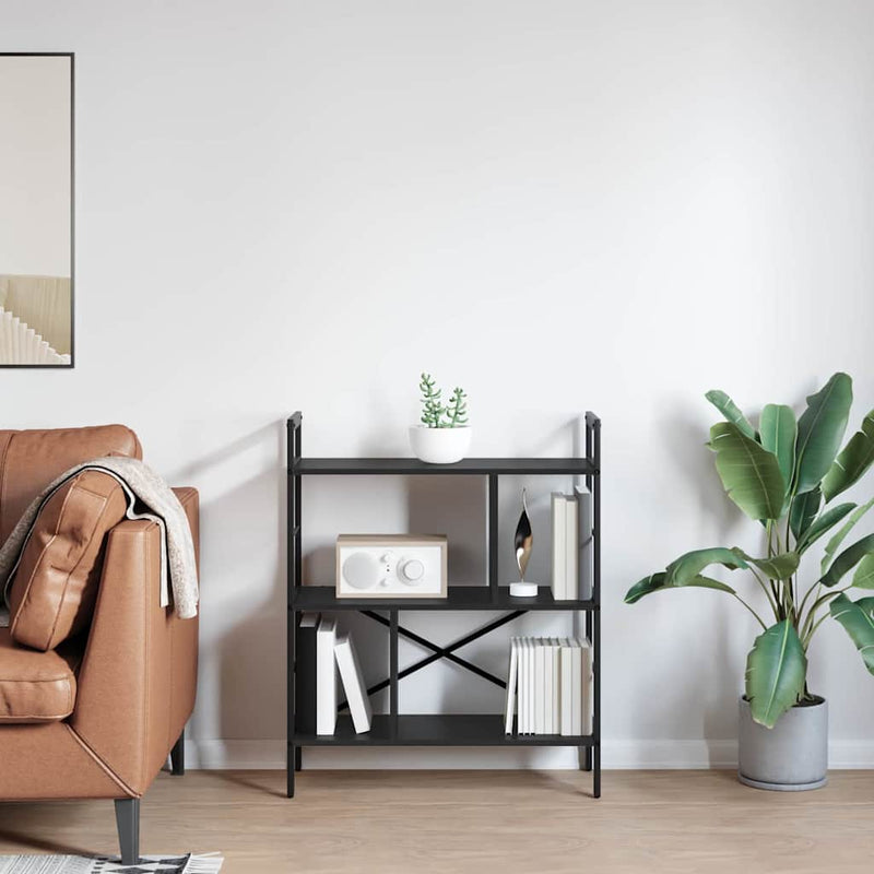 vidaXL Könyvespolc Fekete tölgy 75 x 30 x 91 cm Faanyag