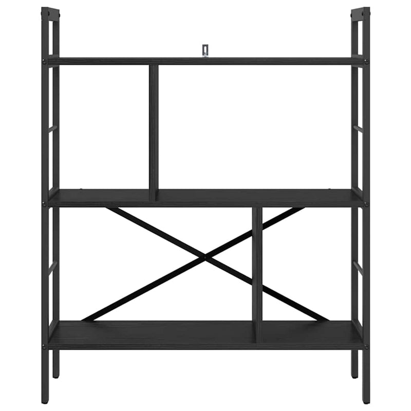 vidaXL Könyvespolc Fekete tölgy 75 x 30 x 91 cm Faanyag