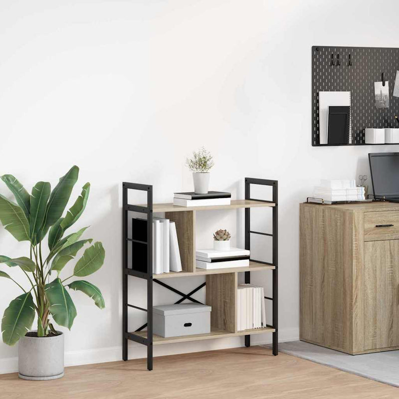 vidaXL Könyvespolc Sonoma tölgy 75 x 30 x 91 cm Faanyag