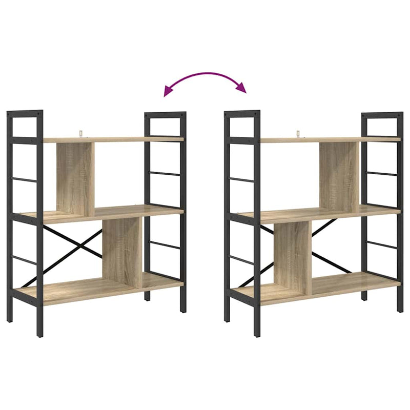 vidaXL Könyvespolc Sonoma tölgy 75 x 30 x 91 cm Faanyag
