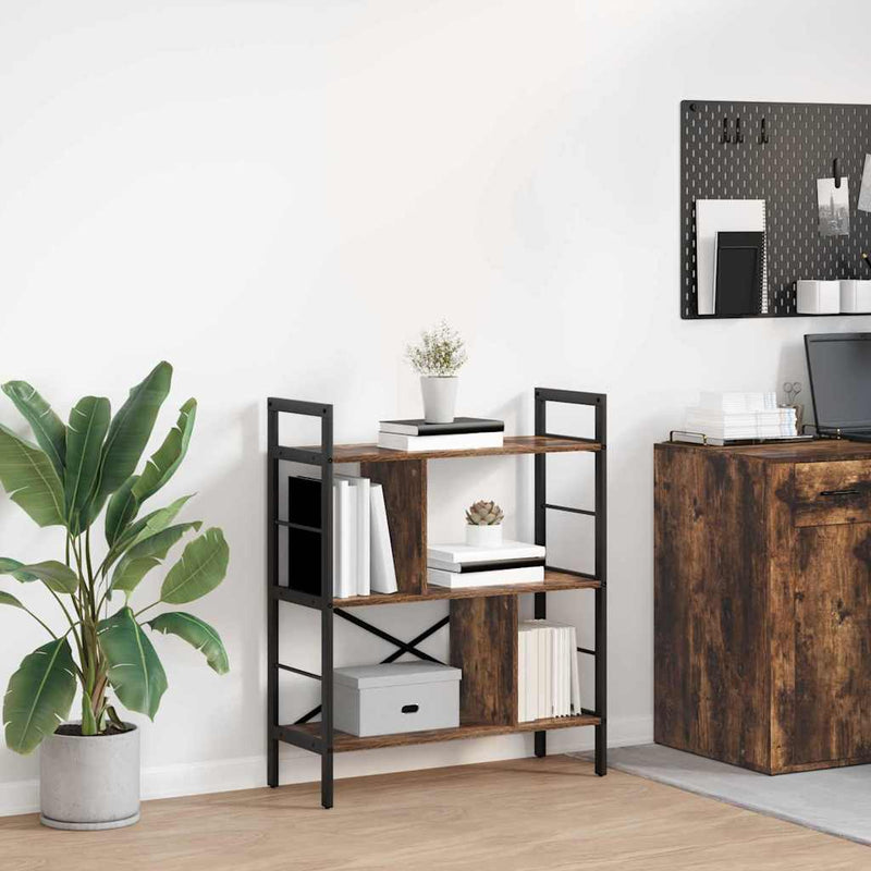 vidaXL Könyvespolc Füstölt tölgy 75 x 30 x 91 cm Faanyag