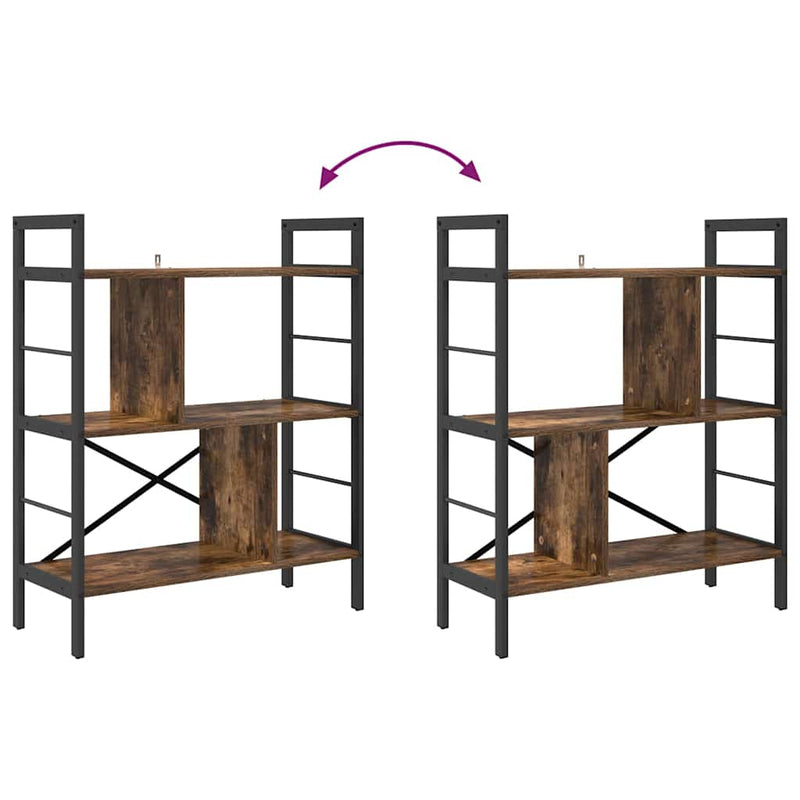 vidaXL Könyvespolc Füstölt tölgy 75 x 30 x 91 cm Faanyag