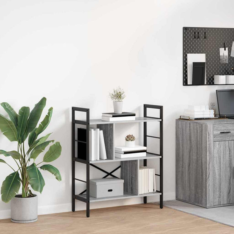 vidaXL Könyvespolc Szürke Sonoma 75 x 30 x 91 cm Faanyag