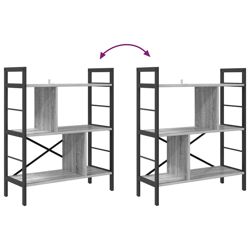 vidaXL Könyvespolc Szürke Sonoma 75 x 30 x 91 cm Faanyag