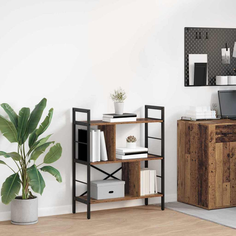 vidaXL Könyvespolc Öreg fa 75 x 30 x 91 cm Faanyag