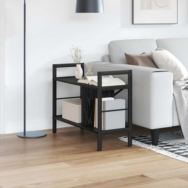 vidaXL Könyvespolc Fekete tölgy 75 x 30 x 58,5 cm Faanyag