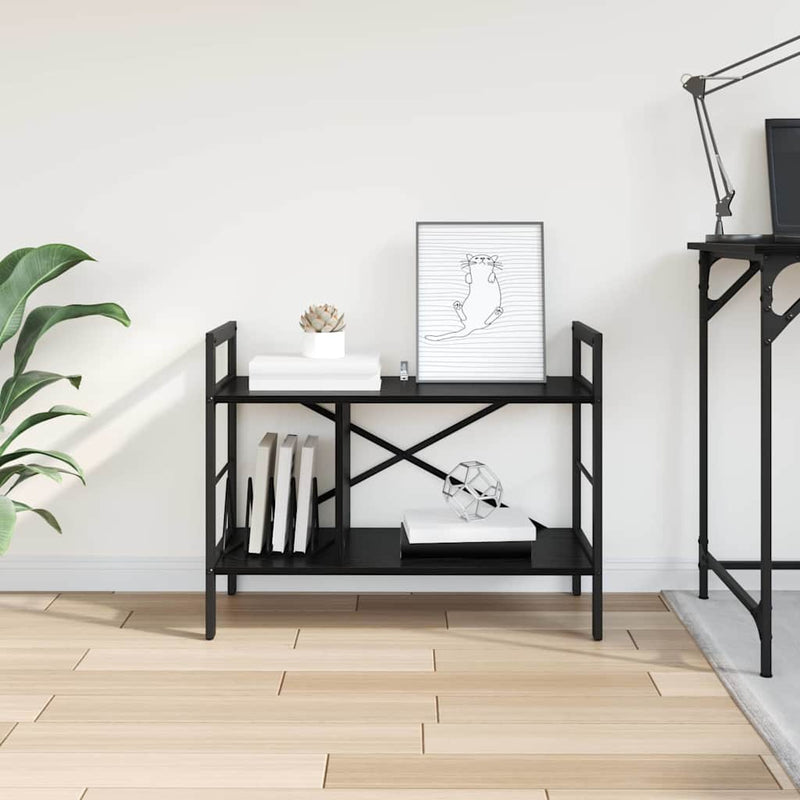 vidaXL Könyvespolc Fekete tölgy 75 x 30 x 58,5 cm Faanyag