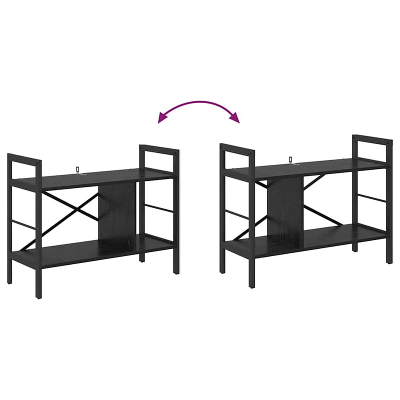 vidaXL Könyvespolc Fekete tölgy 75 x 30 x 58,5 cm Faanyag