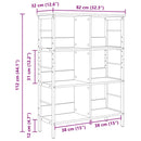 vidaXL Könyvespolc Fekete tölgy 82 x 32 x 112 cm Faanyag