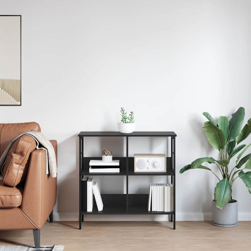 vidaXL Könyvespolc Fekete tölgy 82 x 32 x 79 cm Faanyag