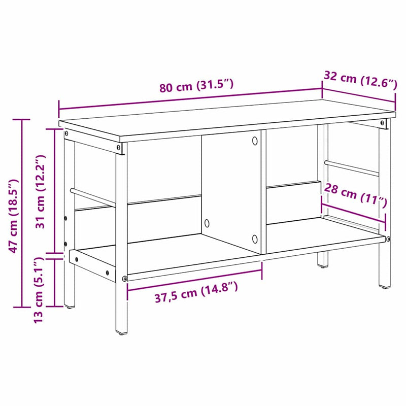 vidaXL Könyvespolc Füstölt tölgy 82 x 32 x 47 cm Faanyag