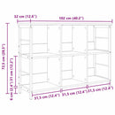 vidaXL Könyvespolc Öreg fa 102 x 32 x 72,5 cm Faanyag