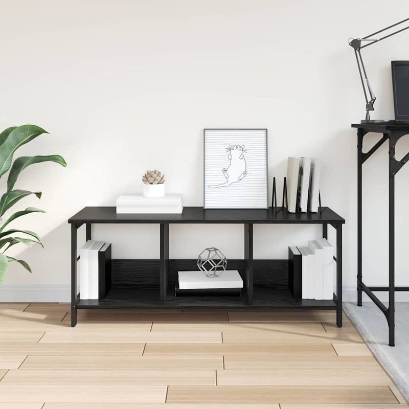 vidaXL Könyvespolc Fekete tölgy 102 x 32 x 40,5 cm Faanyag