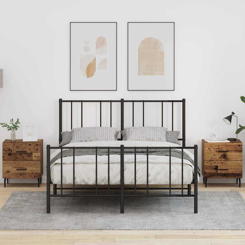 vidaXL Éjjeliszekrény fiókkal 2 pcs Régi fa 40 x 35 x 47.5 cm Faanyag