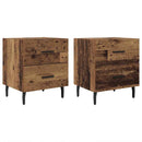 vidaXL Éjjeliszekrény fiókkal 2 pcs Öreg fa 40 x 35 x 47,5 cm Faanyag
