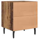 vidaXL Éjjeliszekrény fiókkal 2 pcs Öreg fa 40 x 35 x 47,5 cm Faanyag