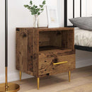 vidaXL Éjjeli asztal fiókkal 2 pcs Öreg fa 40 x 35 x 47,5 cm Faanyag