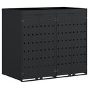 vidaXL Gurulós kuka tároló 2 kukához Fekete 136 x 77,5 x 121,5 cm