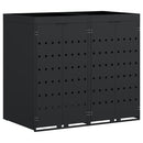vidaXL Gurulós kuka tároló 2 kukához Fekete 136 x 77,5 x 121,5 cm