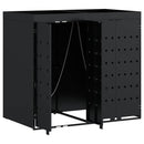 vidaXL Gurulós kuka tároló 2 kukához Fekete 136 x 77,5 x 121,5 cm