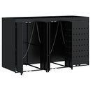 vidaXL Gurulós kuka tároló 3 kukához Fekete 204 x 77,5 x 121,5 cm