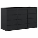 vidaXL Gurulós kuka tároló 3 kukához Fekete 204 x 77,5 x 121,5 cm