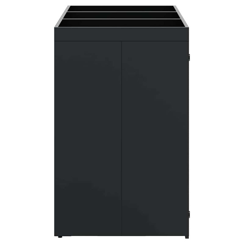 vidaXL Gurulós kuka tároló 3 kukához Fekete 204 x 77,5 x 121,5 cm