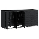 vidaXL Gurulós kuka tároló 4 kukához Fekete 272 x 77,5 x 121,5 cm
