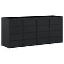 vidaXL Gurulós kuka tároló 4 kukához Fekete 272 x 77,5 x 121,5 cm