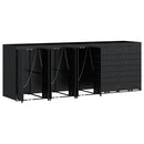 vidaXL Gurulós kuka tároló 5 kukához Fekete 340 x 77,5 x 121,5 cm