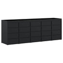 vidaXL Gurulós kuka tároló 5 kukához Fekete 340 x 77,5 x 121,5 cm