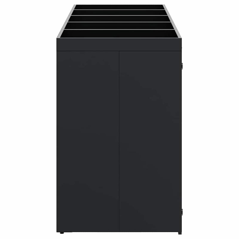 vidaXL Gurulós kuka tároló 5 kukához Fekete 340 x 77,5 x 121,5 cm