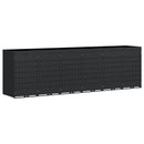 vidaXL Gurulós kuka tároló 6 kukához Fekete 408 x 77,5 x 121,5 cm